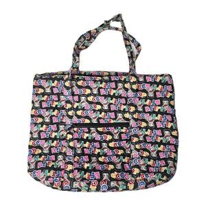 Betty Boop Shoulder Tote Soft Fabric All‎ Over Print Colorful Quilted